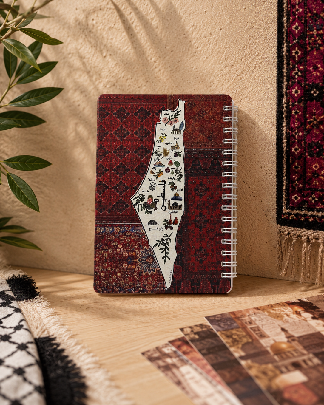 نوت البلاد بتصميم خريطة فلسطين بعدد 50 صفحة