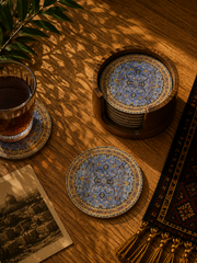 كوسترات خشب بتصميم التطريز الايراني قطر 9 سانتي (Copy) (Copy)