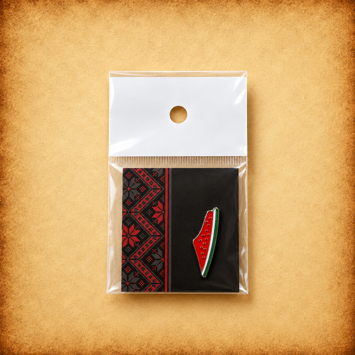 ستيكر معدن خريطة فلسطين بالبطيخي
