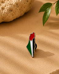بروش معدني خريطة فلسطين بالعلم للملابس